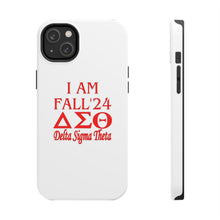 Load image into Gallery viewer, Phone Case in White with I AM FALL &#39;24 DST Theme in Red
