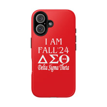 Load image into Gallery viewer, Phone Case in Red with I AM FALL &#39;24 DST Theme in White
