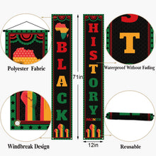 Load image into Gallery viewer, Black History Month Front Door Banner February Black Pride Juneteenth Indoor Outdoor Porch Wall Yard Mantle Fireplace Decoration
