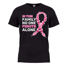 Load image into Gallery viewer, fresh tees in This Family No One Fight Alone T-Shirt | Breast Cancer Awareness Shirts for Women/Men (Small, Black)
