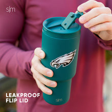 Load image into Gallery viewer, Simple Modern Officially Licensed NFL Philadelphia Eagles 30 oz Tumbler with Flip Lid and Straws | Insulated Cup Stainless Steel | Gifts for Men Women | Trek Collection | Philadelphia Eagles
