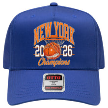 Load image into Gallery viewer, New York Basketball 2026 Champions Hat (Bite) (US, Alpha, One Size, Royal)
