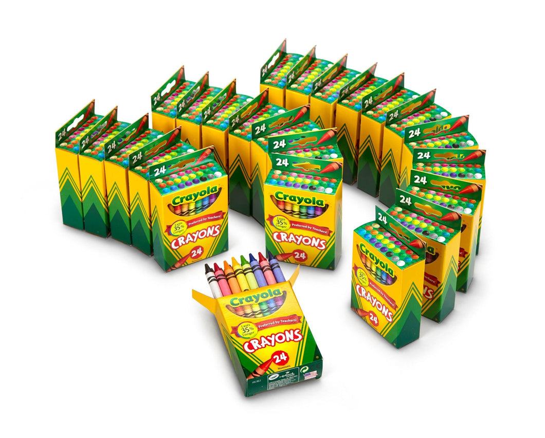 Crayola Crayons Bulk (24 Packs), Kids Back to School Essentials, Teacher Classroom Must Haves, Bulk School Supplies for Preschool & Kindergarten