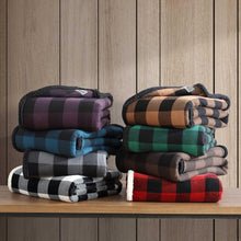 Load image into Gallery viewer, Eddie Bauer - Throw Blanket, Super Soft Reversible Sherpa Flannel Bedding, Ideal Christmas &amp; White Elephant Gifts, Cozy Plaid Throw Blankets for Couch (Cabin Plaid Red, Throw)
