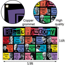 Load image into Gallery viewer, Sunwer Black History Month Photo Booth Backdrop Juneteenth Pan African American Famous People Banner School Classroom Bulletin Board Decoration (5.9×3.6ft)
