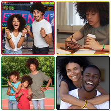 Load image into Gallery viewer, JUNEBRUSHS 42pcs Happy Black History Month Party Favors Silicone Bracelets Rubber Wristbands Accessories for Kids Adults African American Freedom Day Patriotic Party Decorations Gift Bag Fillers
