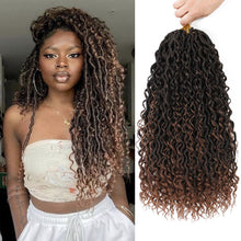 Load image into Gallery viewer, 8 Packs Goddess Faux Locs Crochet Hair for Black Women, Goddess Locs Crochet Hair, Boho Style Locs, River Locs Crochet Hair with Curly Ends (18Inch, T30#, 8Packs)
