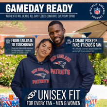 Load image into Gallery viewer, Team Fan Apparel NFL Gameday Adult Hooded Sweatshirt, Pro Football Fleece Hoodie Pullover Sweatshirt (New England Patriots - Navy, Small)
