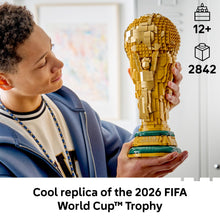 Load image into Gallery viewer, LEGO Editions FIFA World Cup Official Trophy Building Set - Kit for Display in Bedroom, Home Office, Book Shelf - Soccer Fans Collectible - W/World Cup 2026 Minifigure - Gift for Father's Day - 43020
