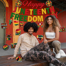 Load image into Gallery viewer, Juneteenth Decorations, NO-DIY Juneteenth Party Supplies Includes Banner and Hanging Swirls, Freedom Day Juneteenth Banner Decorations for Juneteenth Party
