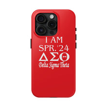 Load image into Gallery viewer, Phone Case in Red with I AM SPR. &#39;24 DST Theme in White
