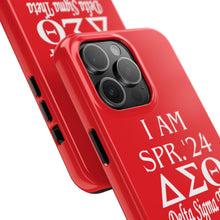 Load image into Gallery viewer, Phone Case in Red with I AM SPR. &#39;24 DST Theme in White
