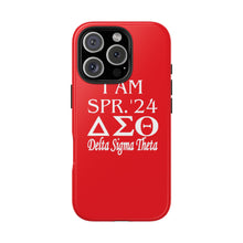 Load image into Gallery viewer, Phone Case in Red with I AM SPR. &#39;24 DST Theme in White
