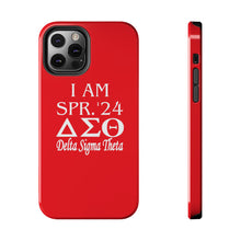 Load image into Gallery viewer, Phone Case in Red with I AM SPR. &#39;24 DST Theme in White
