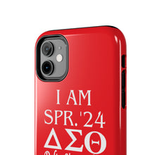 Load image into Gallery viewer, Phone Case in Red with I AM SPR. &#39;24 DST Theme in White
