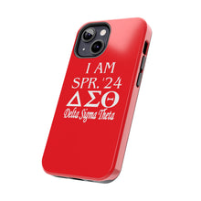 Load image into Gallery viewer, Phone Case in Red with I AM SPR. &#39;24 DST Theme in White
