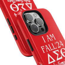 Load image into Gallery viewer, Phone Case in Red with I AM FALL &#39;24 DST Theme in White
