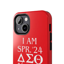 Load image into Gallery viewer, Phone Case in Red with I AM SPR. &#39;24 DST Theme in White
