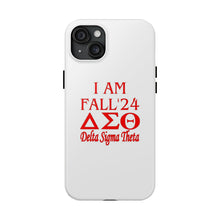 Load image into Gallery viewer, Phone Case in White with I AM FALL &#39;24 DST Theme in Red
