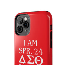 Load image into Gallery viewer, Phone Case in Red with I AM SPR. &#39;24 DST Theme in White
