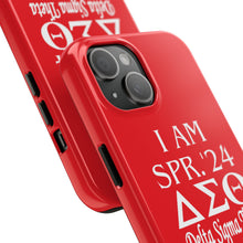 Load image into Gallery viewer, Phone Case in Red with I AM SPR. &#39;24 DST Theme in White
