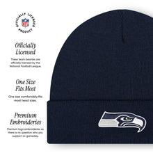 Load image into Gallery viewer, FOCO Seattle Seahawks NFL Basic Primary Logo Beanie - Navy
