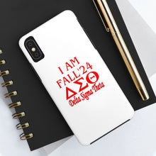 Load image into Gallery viewer, Phone Case in White with I AM FALL &#39;24 DST Theme in Red
