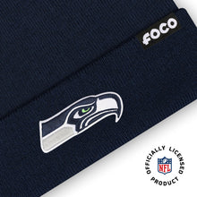 Load image into Gallery viewer, FOCO Seattle Seahawks NFL Basic Primary Logo Beanie - Navy
