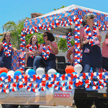 Load image into Gallery viewer, 4th of July Accessories, 24pcs Patriotic Leis Fourth of July Bulk, Red Blue White Silk Flower Leis Accessories, Independence Day Leis for Memorial Day Veterans Day Patriotic Parade Decorations
