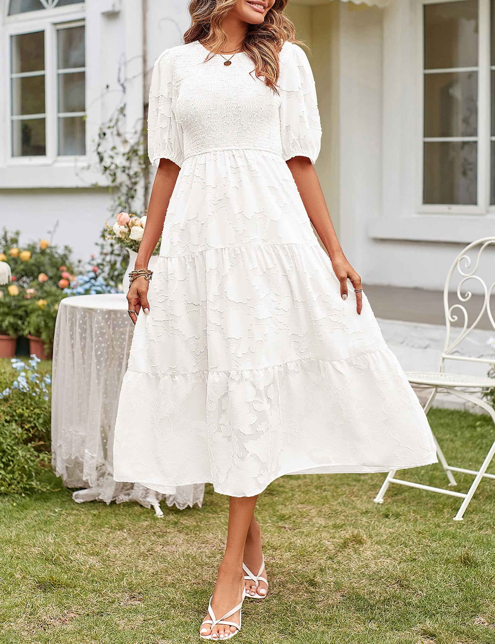 MEROKEETY Women's 2024 Summer Puff Sleeve Smocked Floral Dress Crewnec Simple to Sharp by Sharon, LLC. MEROKEETY Women's 2024 Summer Puff Sleeve Smocked Floral Dress Crewnec Simple to Sharp by Sharon, LLC.