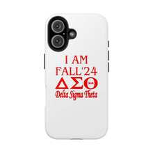 Load image into Gallery viewer, Phone Case in White with I AM FALL &#39;24 DST Theme in Red
