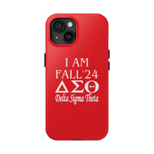 Load image into Gallery viewer, Phone Case in Red with I AM FALL &#39;24 DST Theme in White
