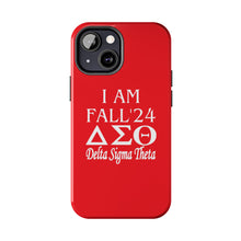 Load image into Gallery viewer, Phone Case in Red with I AM FALL &#39;24 DST Theme in White
