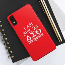 Load image into Gallery viewer, Phone Case in Red with I AM SPR. &#39;24 DST Theme in White
