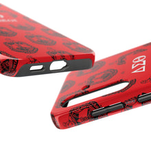 Load image into Gallery viewer, Phone Case in Red with DST Crest in Black with DST Educator Theme
