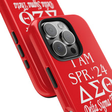 Load image into Gallery viewer, Phone Case in Red with I AM SPR. &#39;24 DST Theme in White
