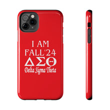 Load image into Gallery viewer, Phone Case in Red with I AM FALL &#39;24 DST Theme in White
