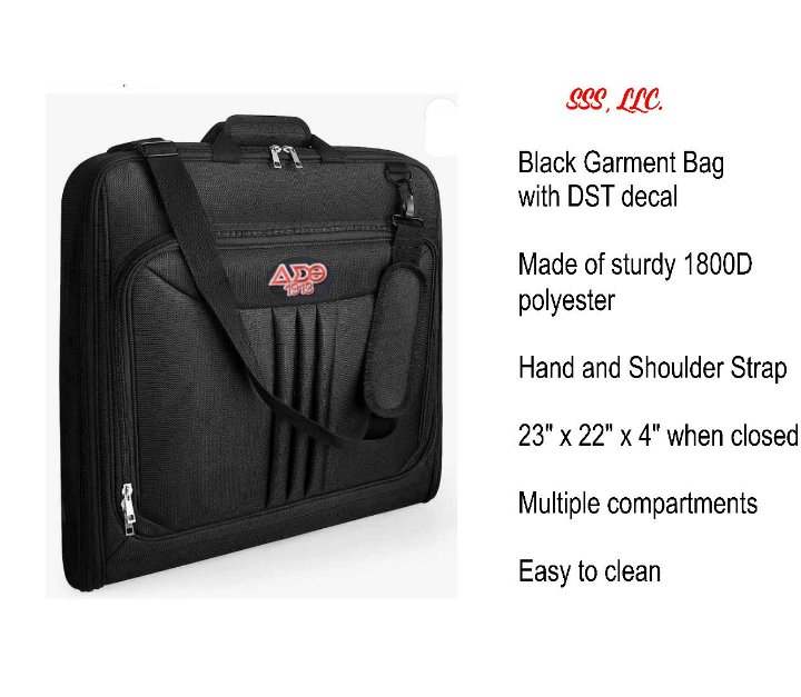 Black Garment Bag with DST Decal