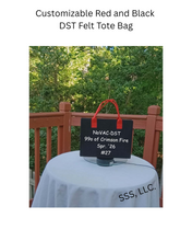 Load image into Gallery viewer, Customizable Red and Black DST Felt Tote Bag
