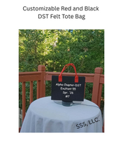 Load image into Gallery viewer, Customizable Red and Black DST Felt Tote Bag

