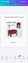 Load image into Gallery viewer, Red Collapsible Wagon with 2 Count 5" DST Embroidered Decals

