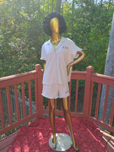 Load image into Gallery viewer, Beige 2 piece DST Summer Pajama Set
