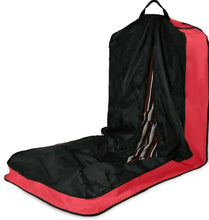 Load image into Gallery viewer, Professional 60" Red Garment Bag with Embroidered 5" DST Crest Decal and Rubber DST Luggage Tag
