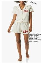 Load image into Gallery viewer, Beige 2 piece DST Summer Pajama Set
