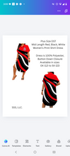 Load image into Gallery viewer, Mid Length Red, Black,and White Print  Women's Shirt Dress
