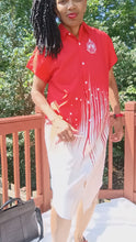 Load and play video in Gallery viewer, Red and White T Shirt Dress with 3" DST Crest
