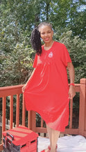 Load and play video in Gallery viewer, Red Open Bottom Dress with 3" DST Crest
