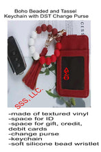 Load image into Gallery viewer, Boho Style DST Beaded Wristlet with Tassel and Change Purse
