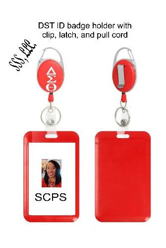 DST ID Badge Holder in red