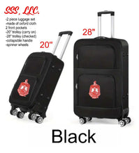 Load image into Gallery viewer, 2 Piece Durable Spinner Wheel luggage set with 5&quot; DST Crest Decal
